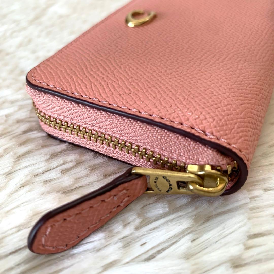 極美品【COACH】コーチ スモール ジップ アラウンド カード ケース