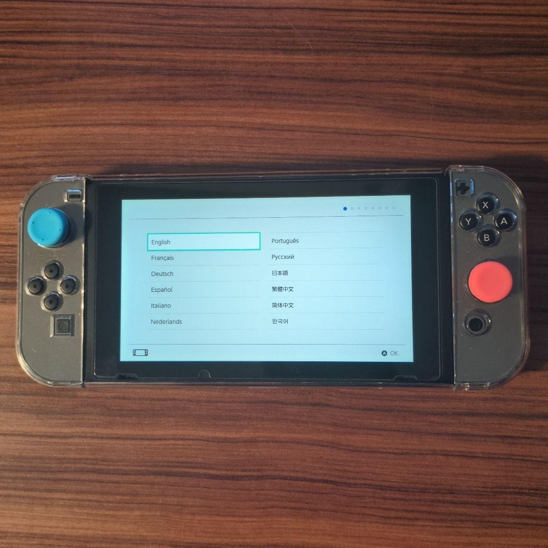 レ*ン様 Nintendo Switch 本体 グレー (透明カバー付き)