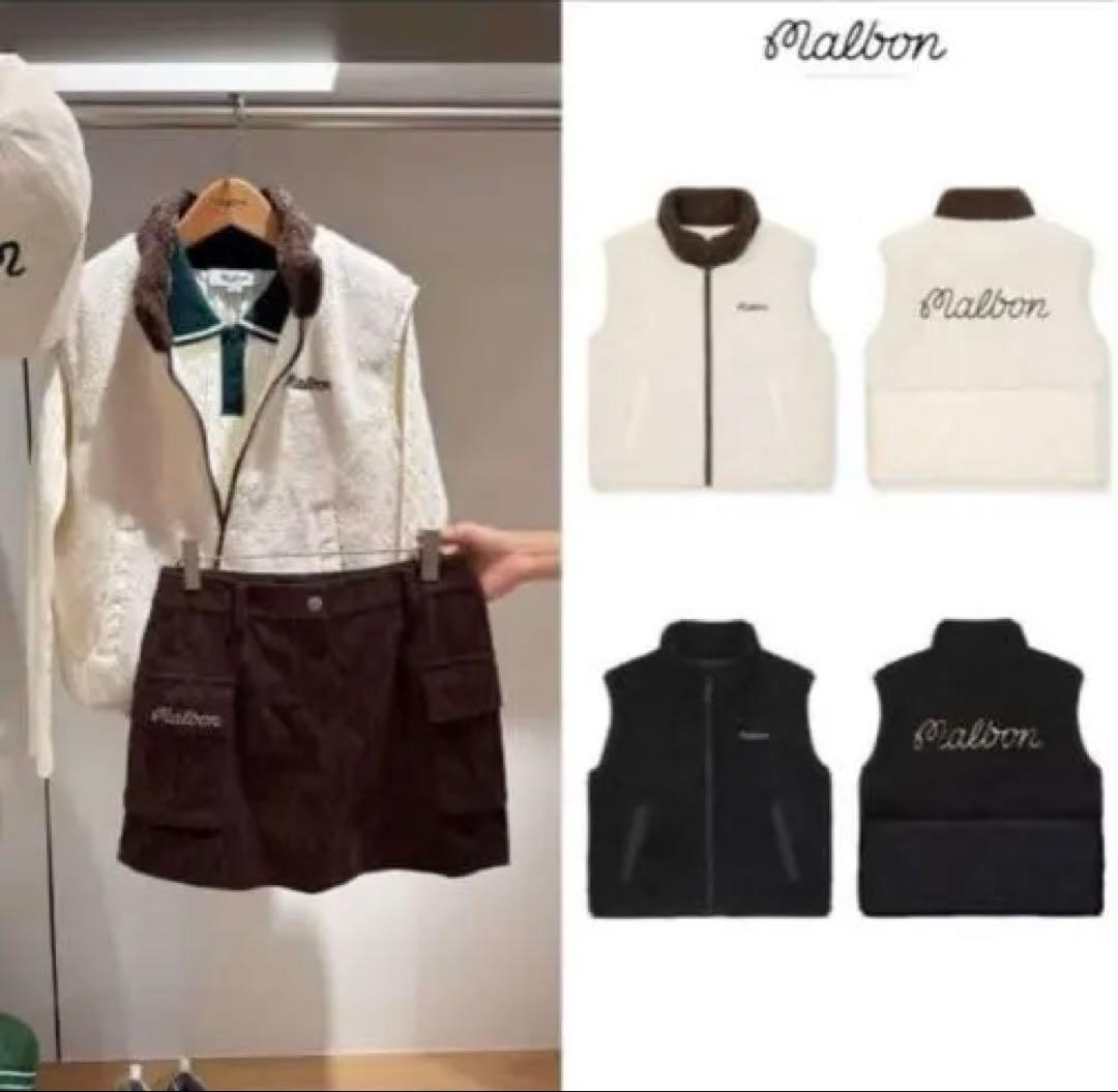 MALBON マルボンゴルフウェア トップス ノースリーブ ファーベスト 両面着