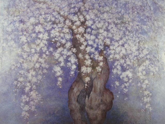 西出田鶴子、【九重櫻】、希少な額装用画集より、美品、新品額装付