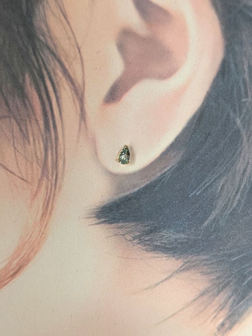 新年Sale！K18YG 天然 アクアマリンピアス 0.40ct