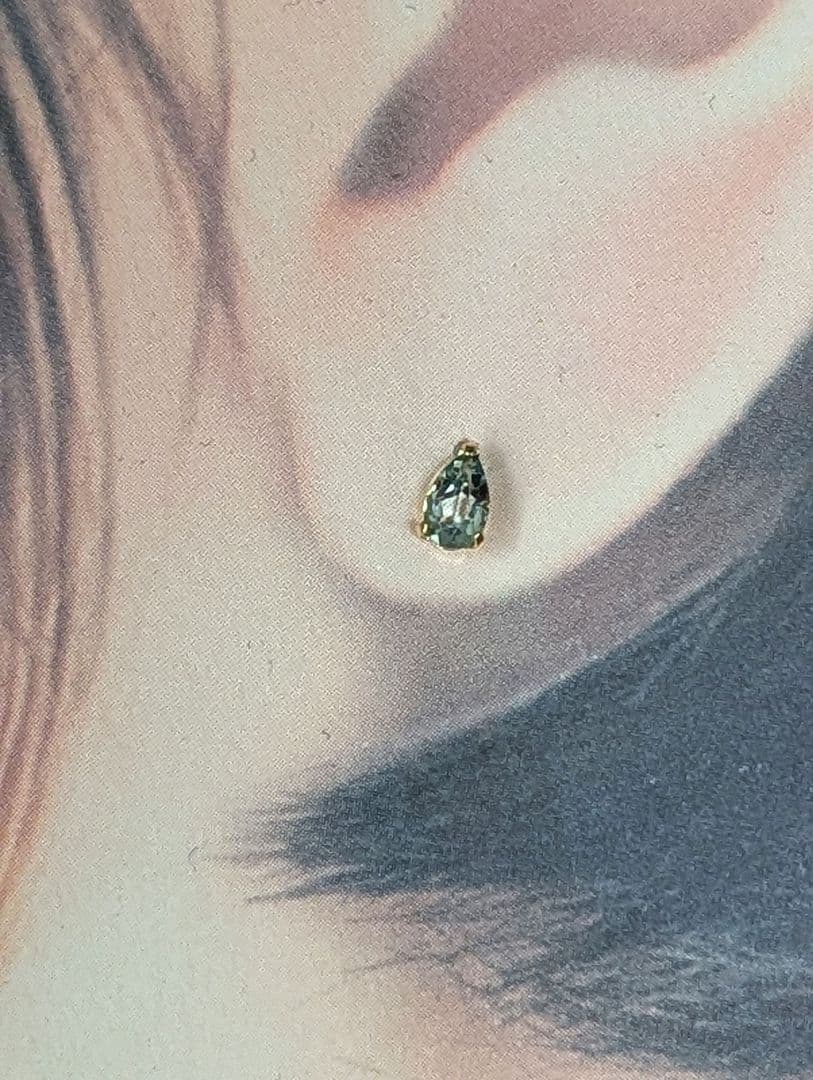 新年Sale！K18YG 天然 アクアマリンピアス 0.40ct