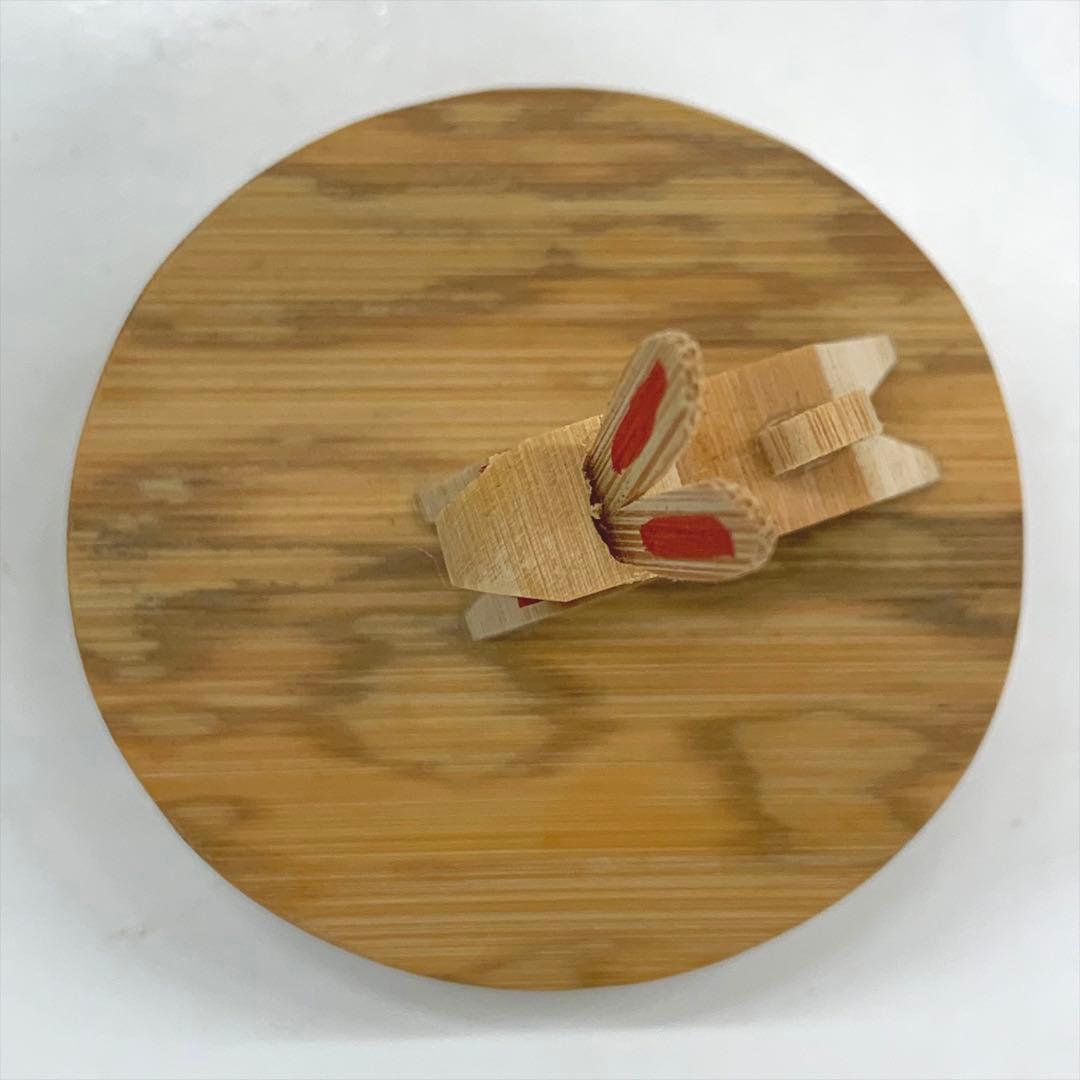 香合 竹 兎】竹遊 共箱 越前竹細工