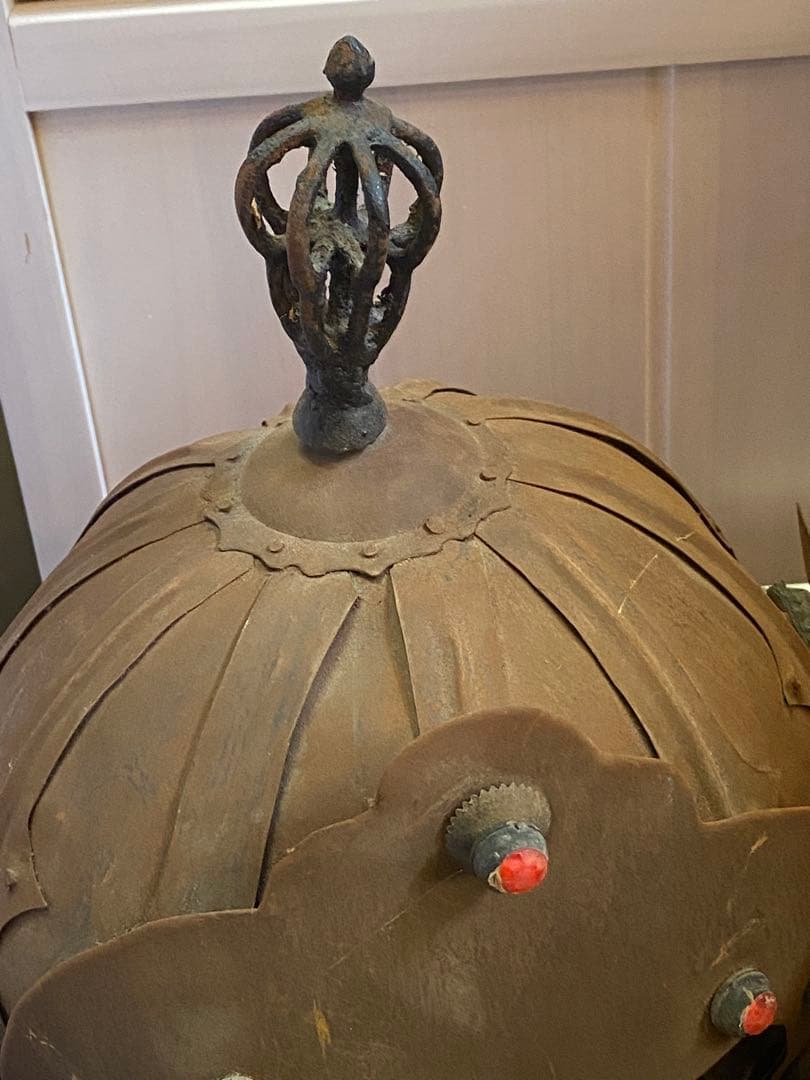 鳳羽兜♦️入手困難 中国歴史アンティーク 獅子型金具 中国武具２点セット♦️送料込