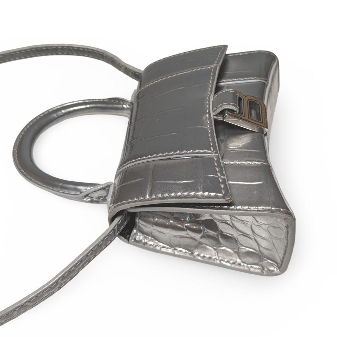 BALENCIAGA アワーグラス　ミニ　クロコ　ミニショルダーバッグ