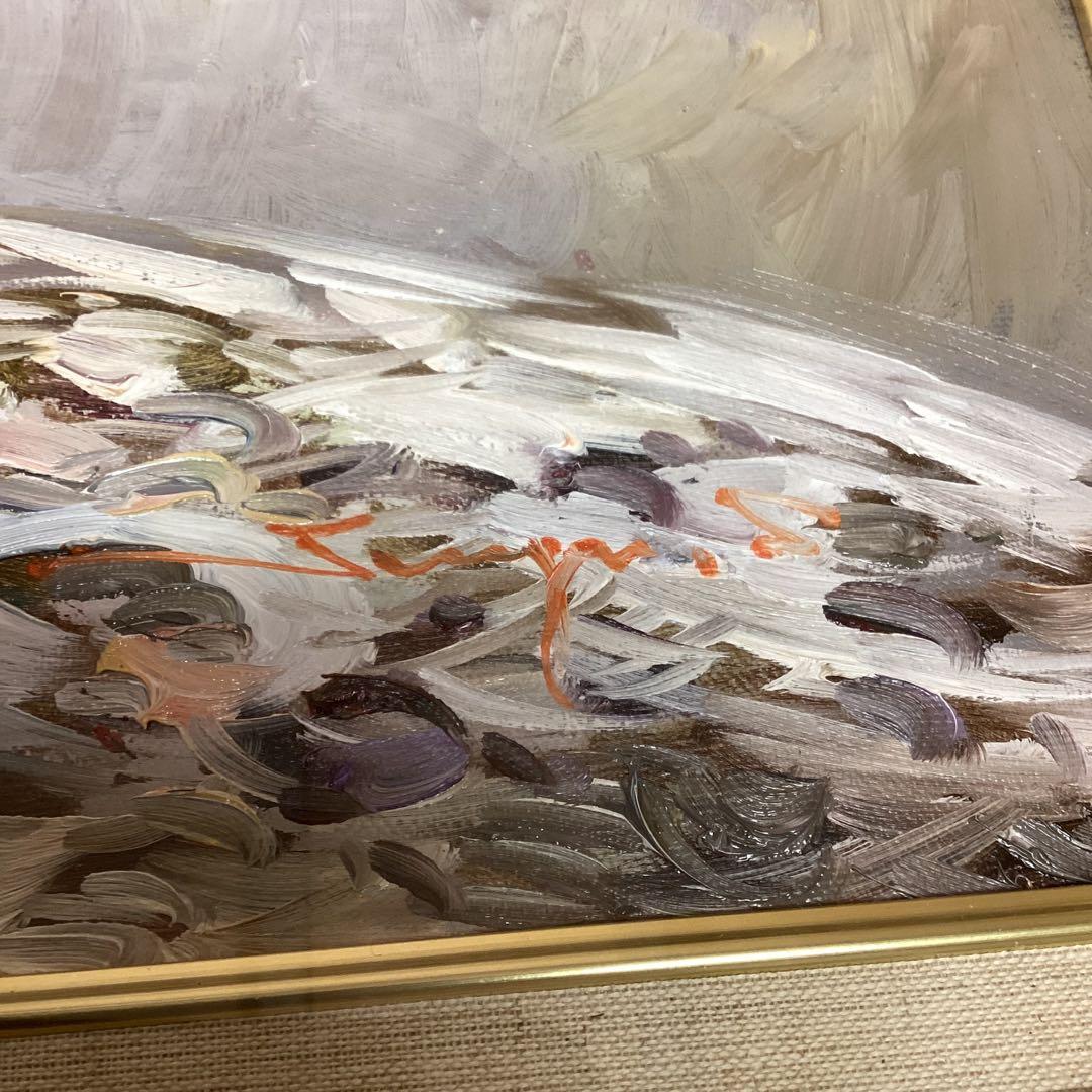 絵画　油絵　花瓶　花　額入　華やか　ゴージャス　インテリア　アート　c-92