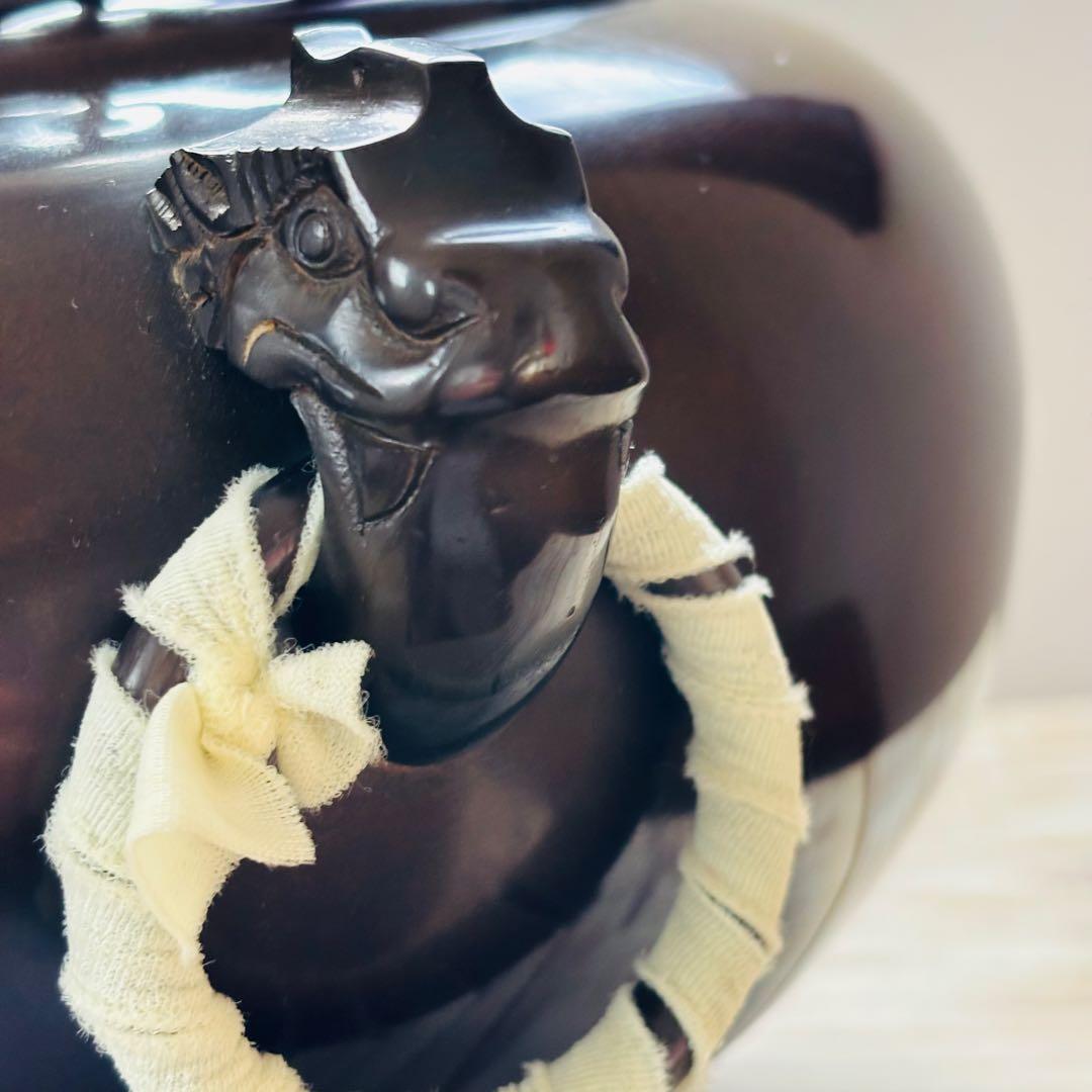 美品 人間国宝 高橋敬典 茶釜 唐津鬼面風炉 香峰 茶道具 風炉釜 茶の湯