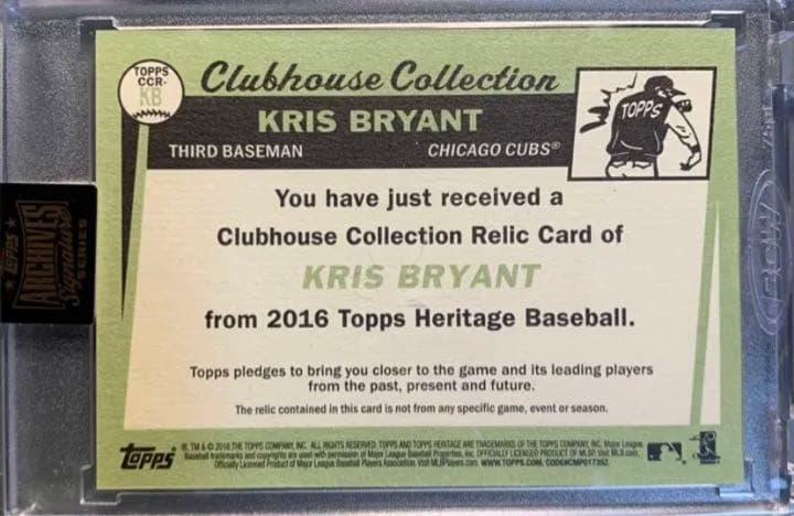 1of1 toppsarchivessignature2022クリスブライアント 1of1