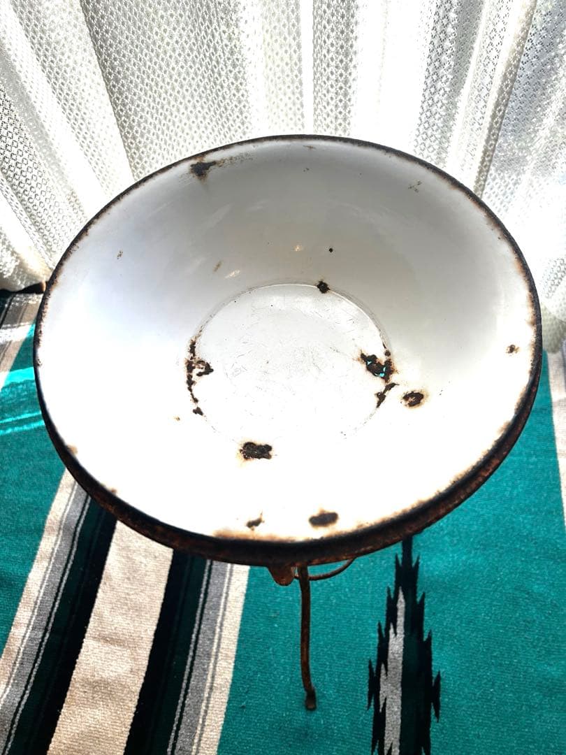 アンティーク消毒ホーロースタンド レトロ