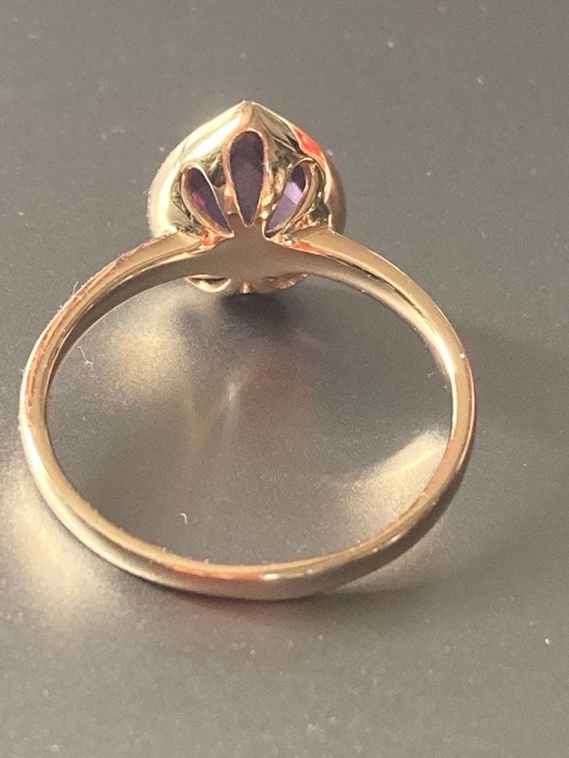 ネ*コ様 TAKANO ティアドロップリング　K18ピンクゴールド　アメジスト