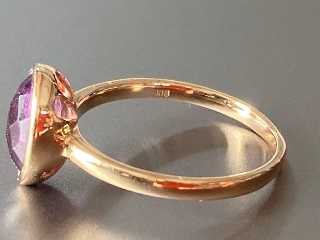 ネ*コ様 TAKANO ティアドロップリング　K18ピンクゴールド　アメジスト