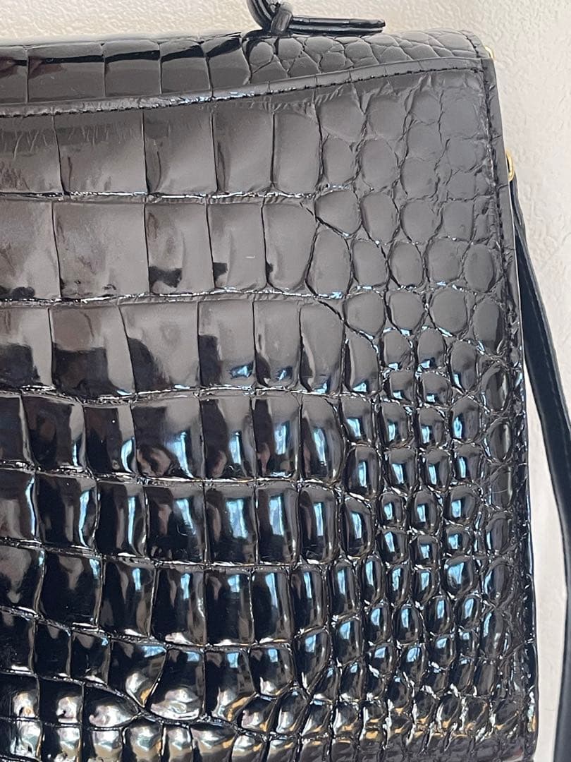 専用　JRA 最高峰 ポロサス クロコダイル 2WAY ハンドバッグ　ブラック