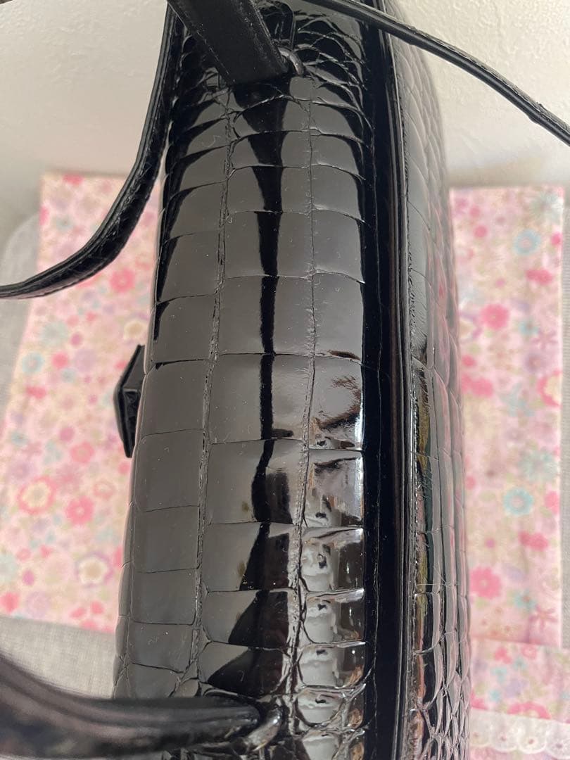 専用　JRA 最高峰 ポロサス クロコダイル 2WAY ハンドバッグ　ブラック