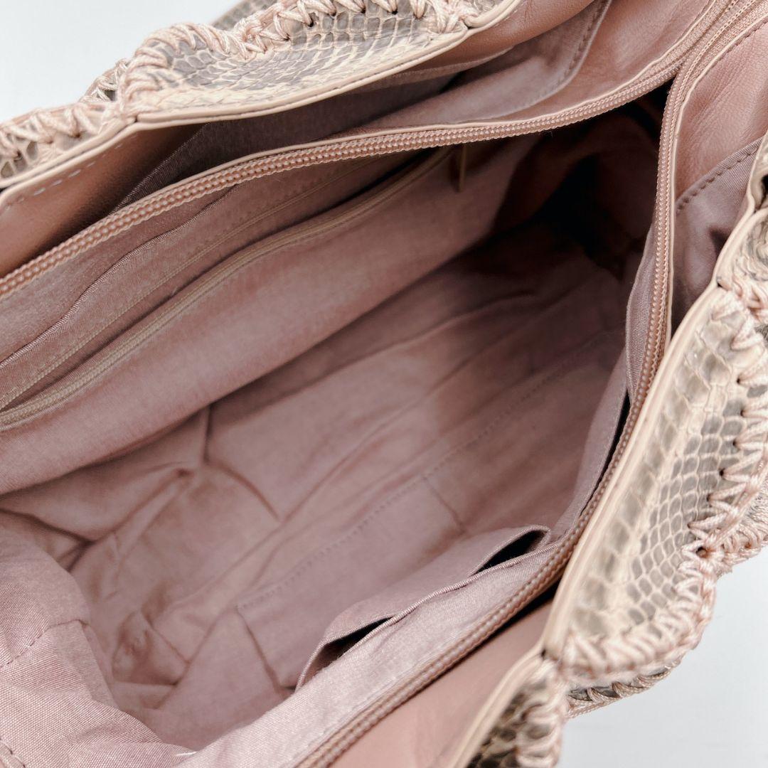 パイソン 蛇革 ハンドバッグ トート リアルレザー パッチワークデザイン