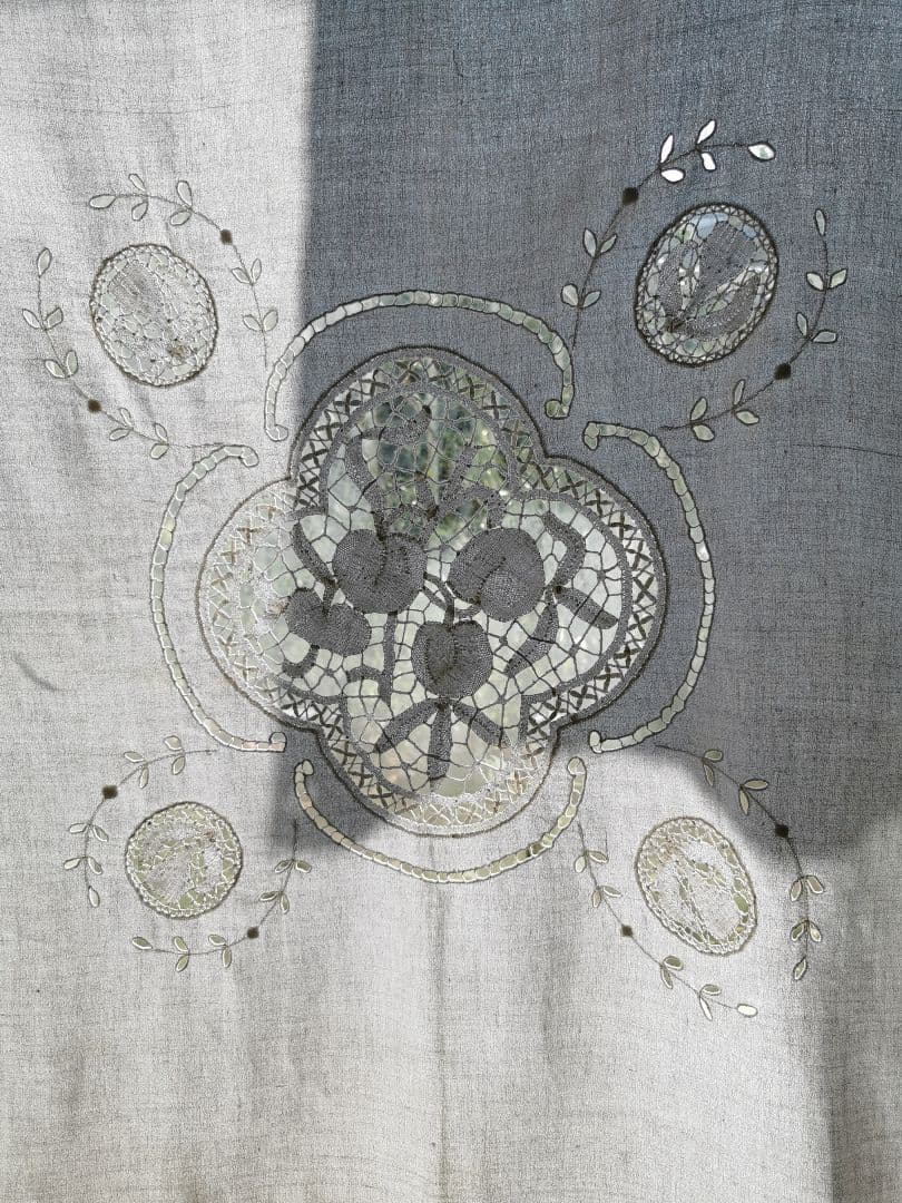 イタリアアンティーク フルーツボビンレース刺繍 ニードルワーク大判