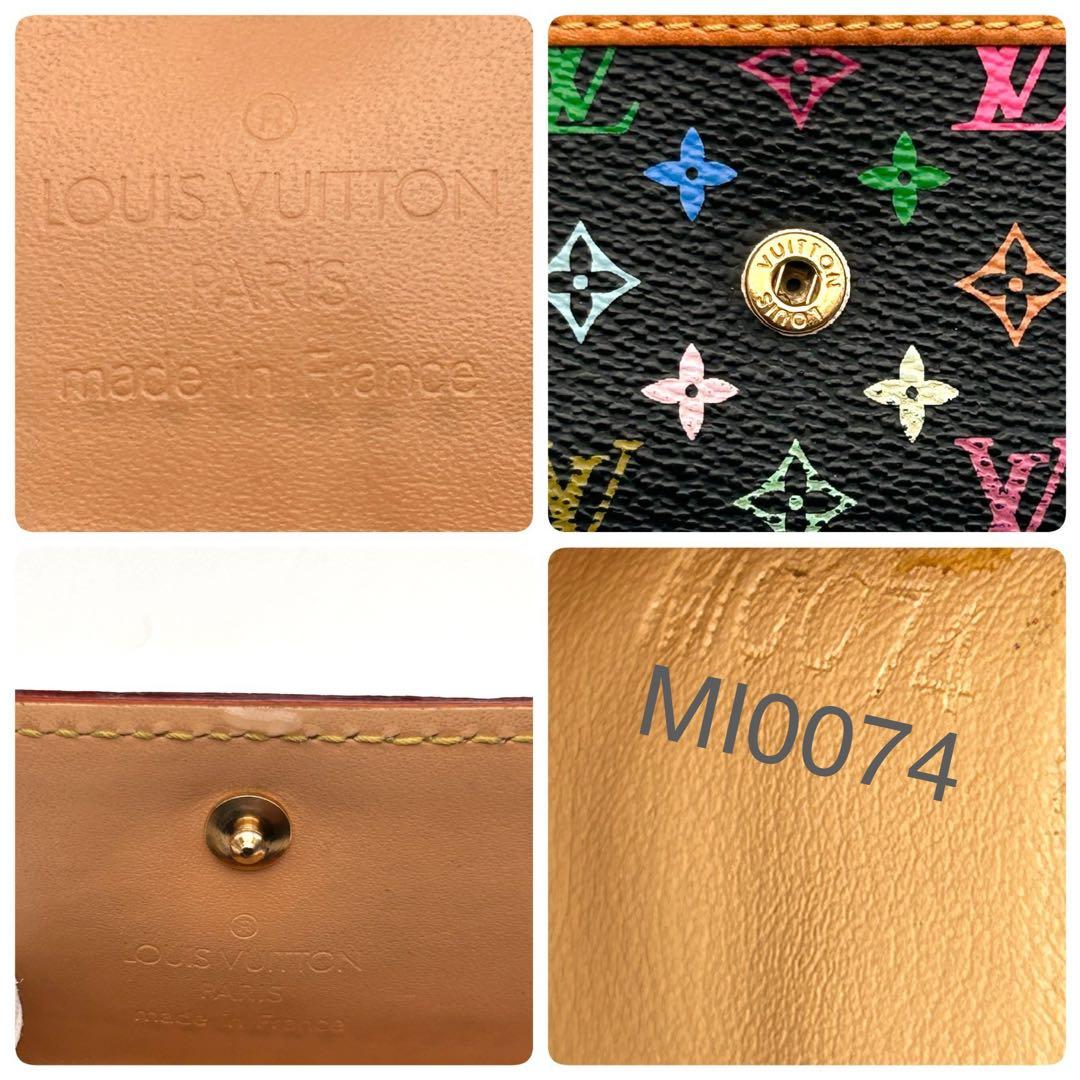 美品✨ ルイヴィトン ケース ポルトモネ プラ マルチカラー 人気の黒✨