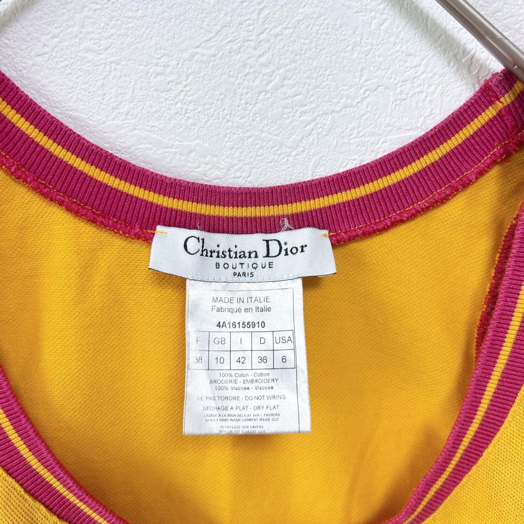 クリスチャンディオール タンクトップ ノースリーブ イタリア製 コットン100%