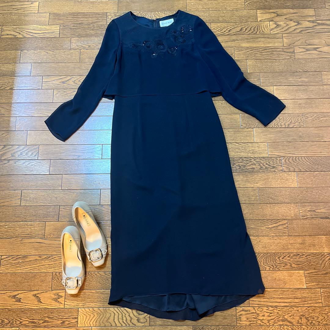 HANAE MORI ネイビーロングドレス セレモニー 結婚式