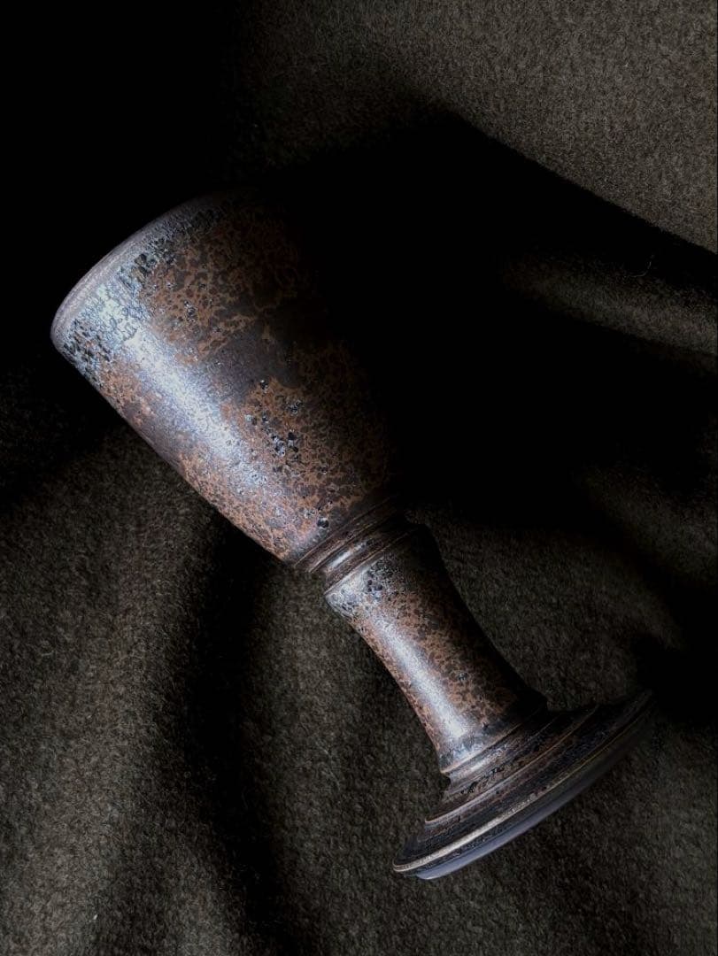 濱中史朗作　ステムグラス　レオパード　レッド