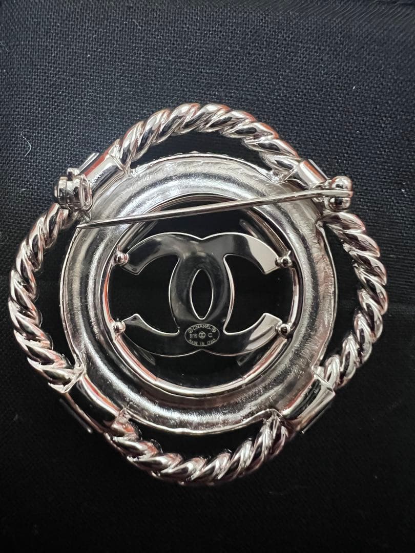 CHANEL クリスタルブローチ ロープデザイン