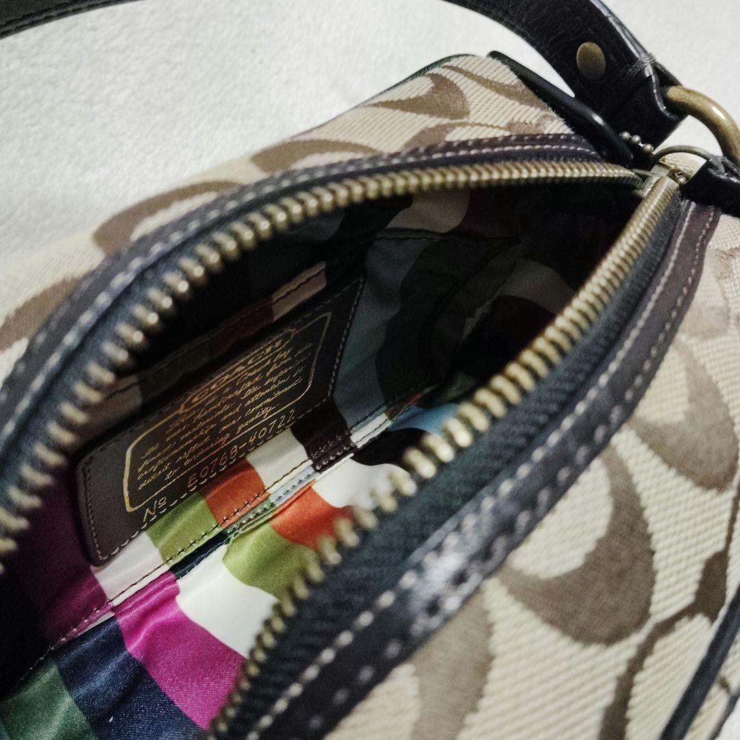 コーチ　ワンショルダーバッグ　ターンロック　シグネチャー　マルチストラップ　美品