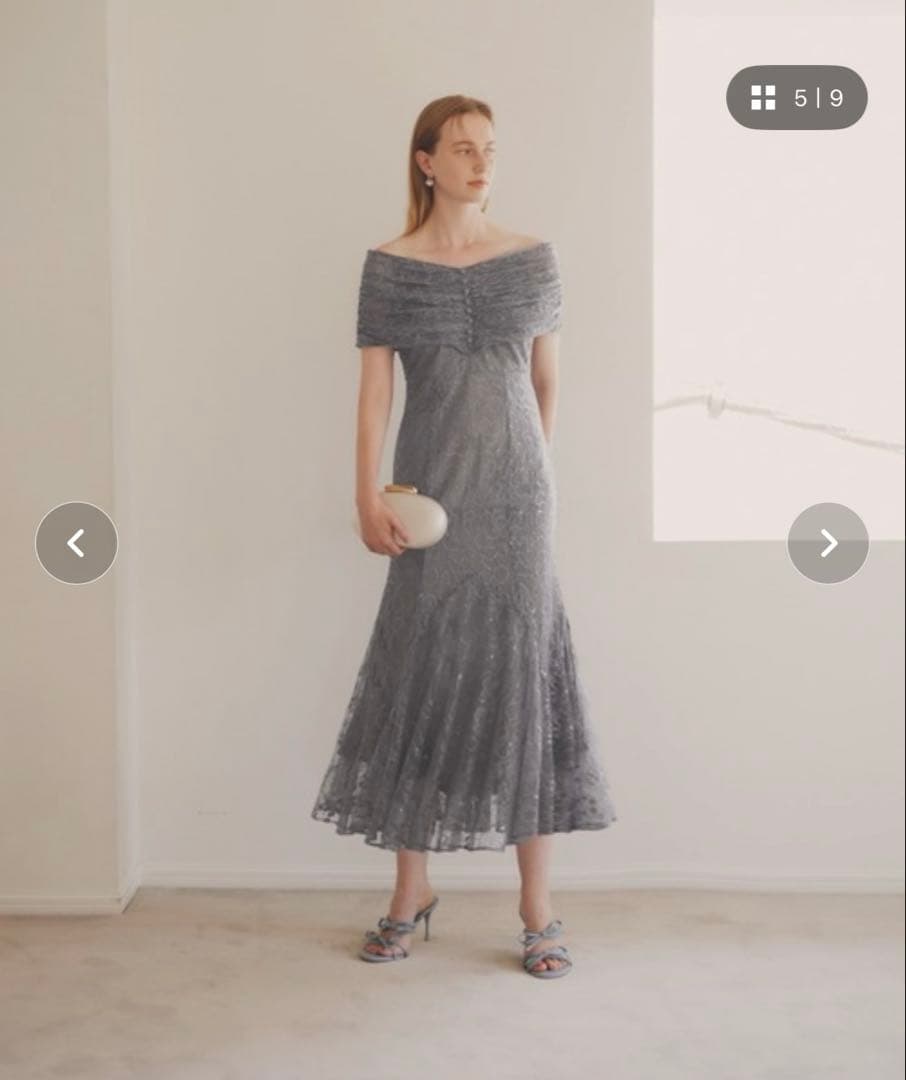 Sサイズ】LEJA 2wayレース花柄オフショルダードレス