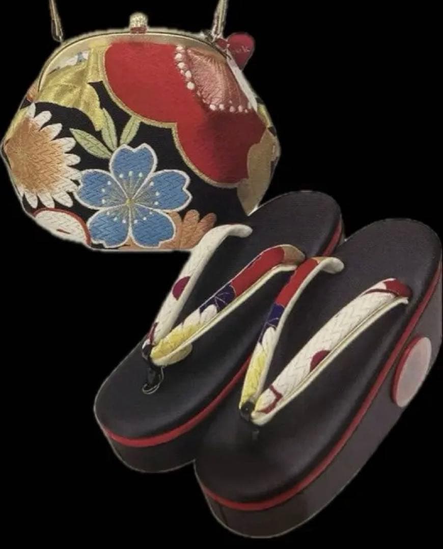 ☆めめ☆　新品未使用　世美庵　成人式　和装用バッグと草履セット　Ｌサイズ