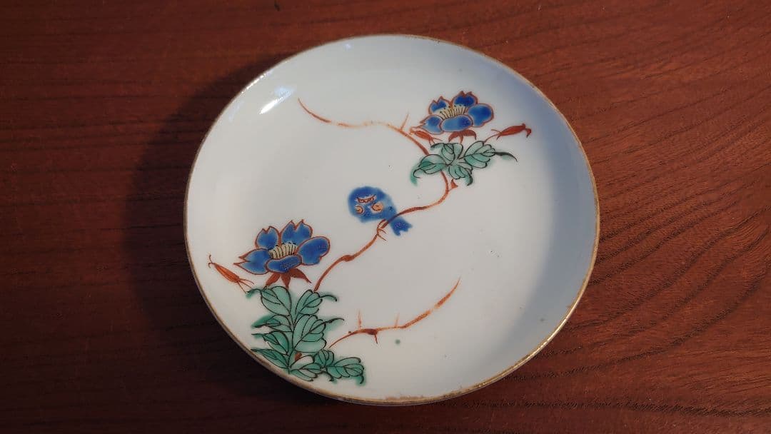 古九谷　九谷焼　古伊万里　伊万里　華草文　飾皿　古美術　江戸期　１客