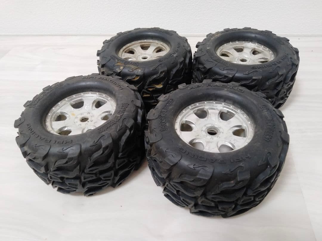 中古　1/8ビッグタイヤホイール　1台分4本　ファイヤーパター　 HPIサベージ