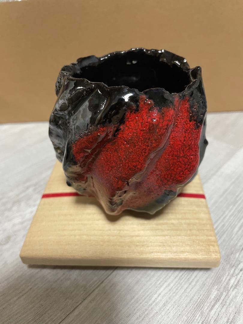 真作 市川透 ぐい呑み 高さ約8センチ経約8.5センチ 美術