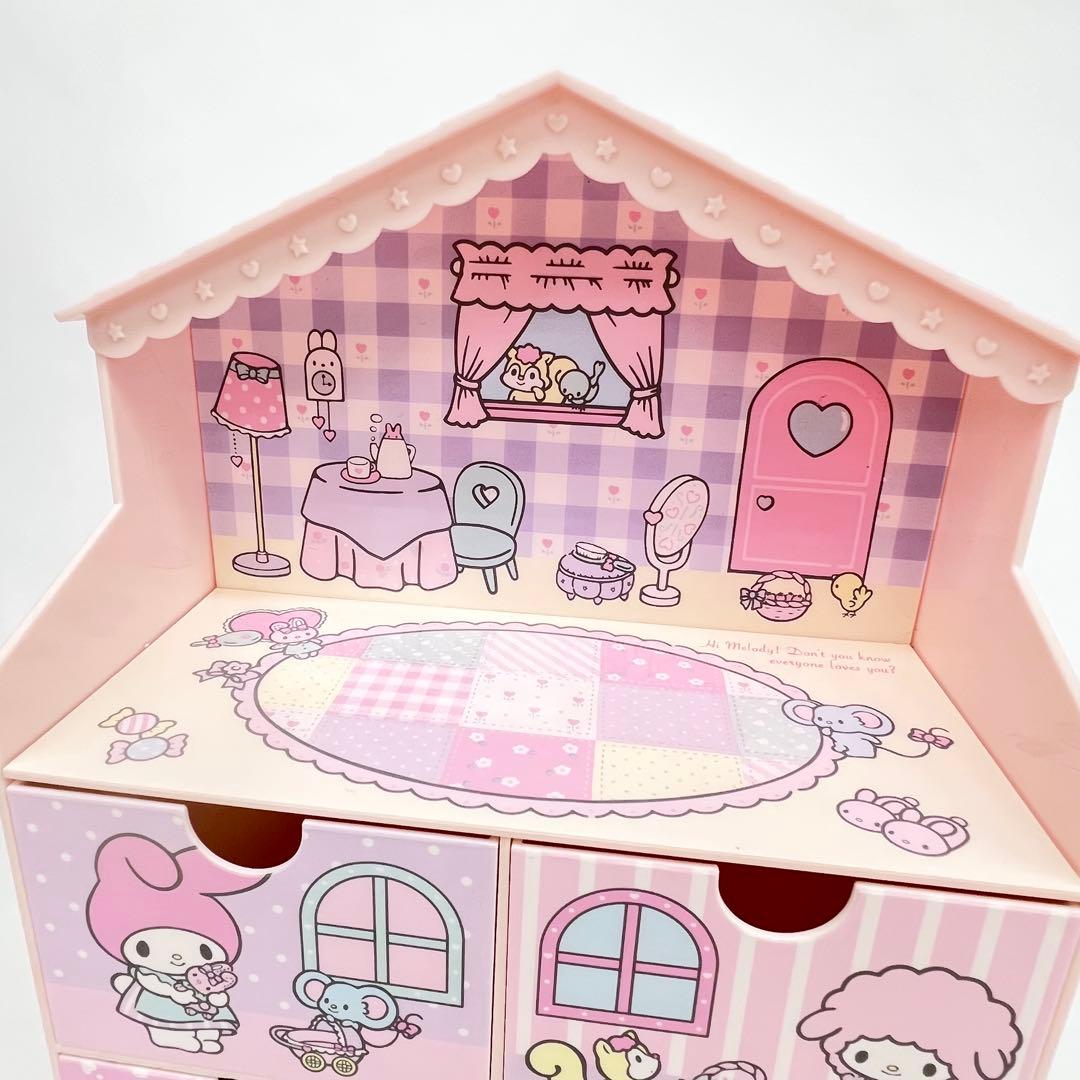 □　サンリオ マイメロディ お家型チェスト 収納 飾り棚付き　激レア