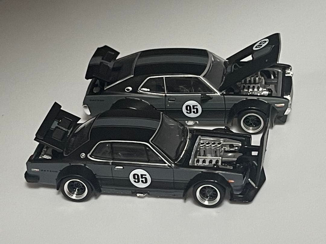 POP RACE ミニカー 95番 スカイラインGT-R & ダットサン
