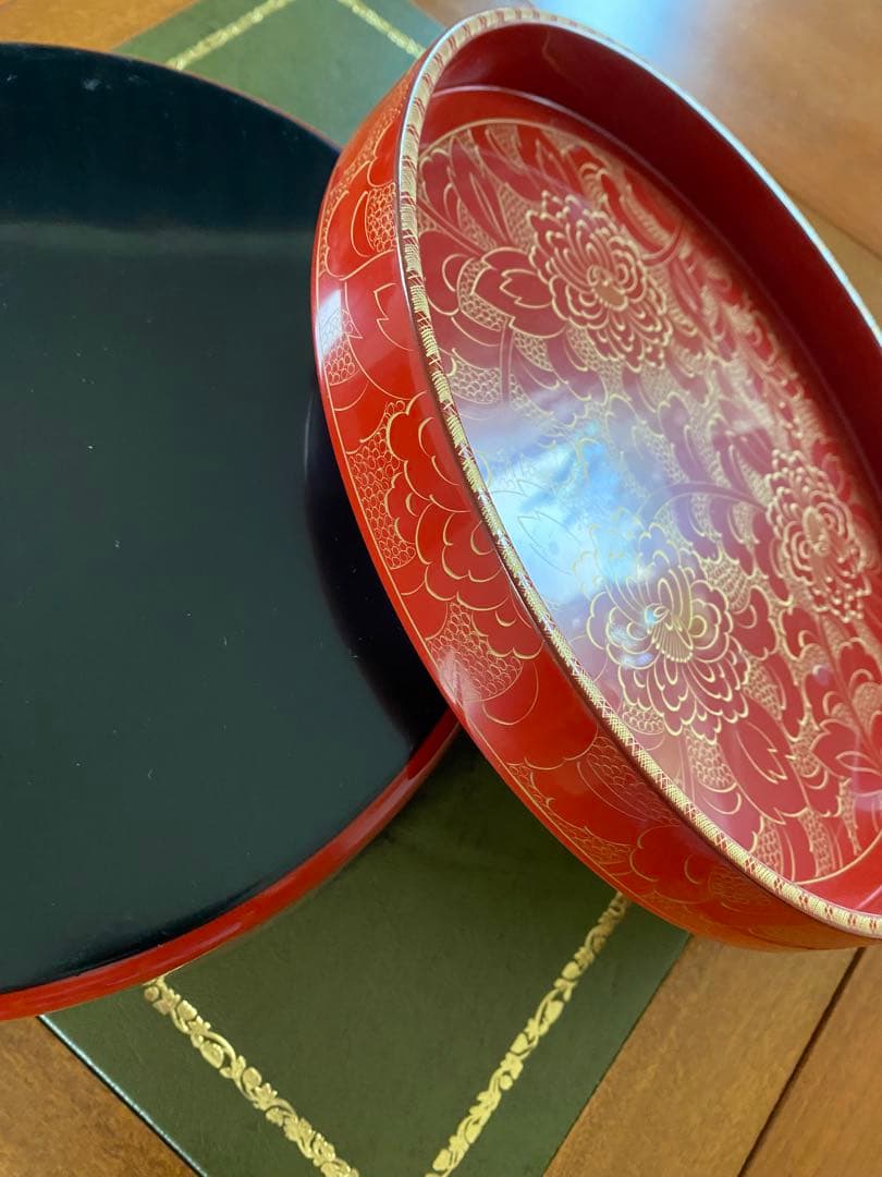 輪島塗　食籠　沈金　茶道具