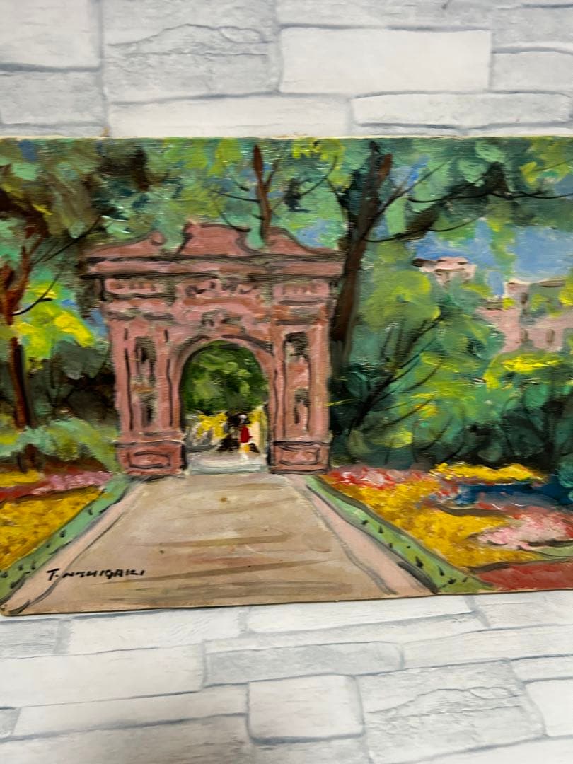 額縁有無は相談可能。T.NISHIGAKI ハイデンベルグの城門　ドイツ　Ｆ４