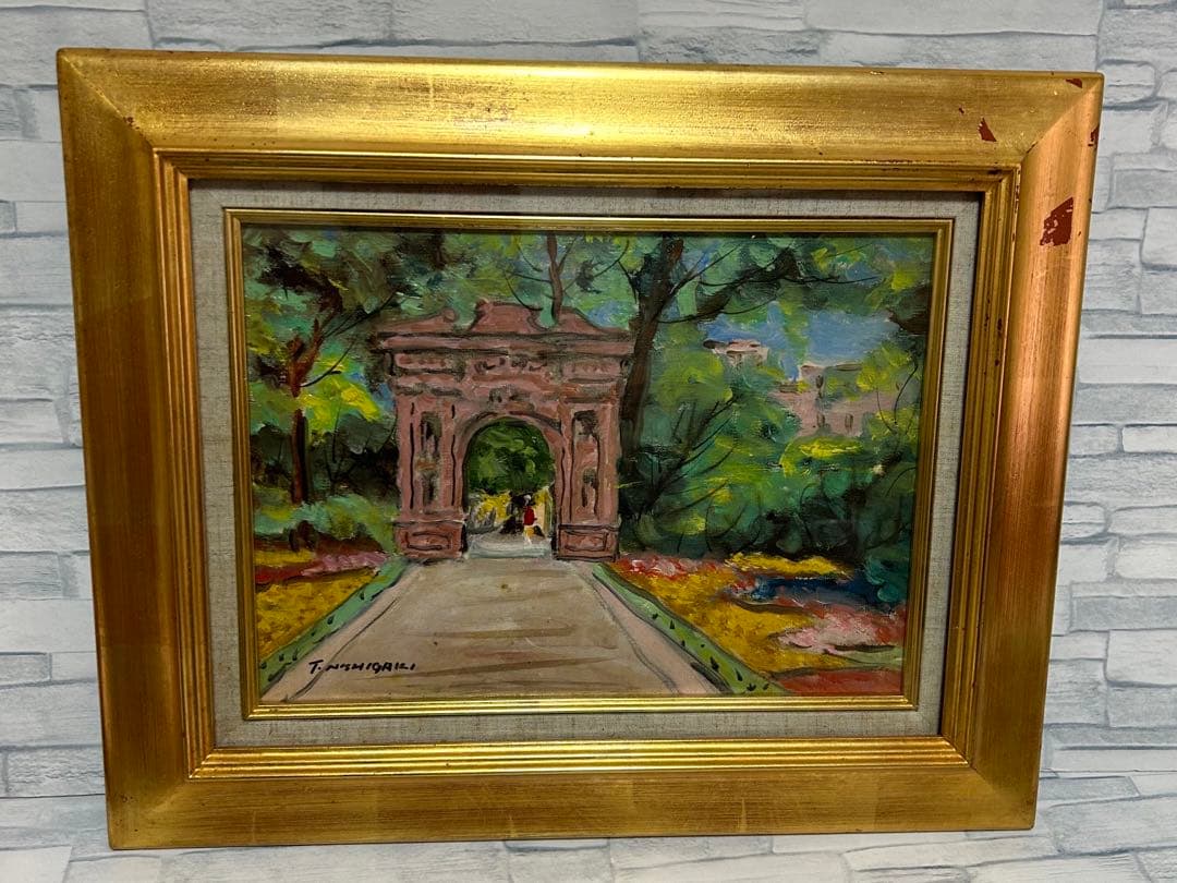 額縁有無は相談可能。T.NISHIGAKI ハイデンベルグの城門　ドイツ　Ｆ４