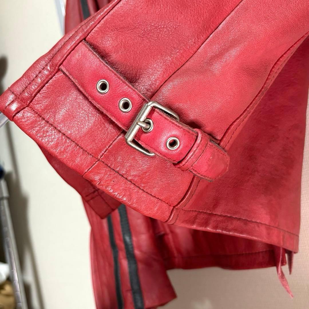 Schott シングルライダース レッド ブラックラインの通販はau PAY