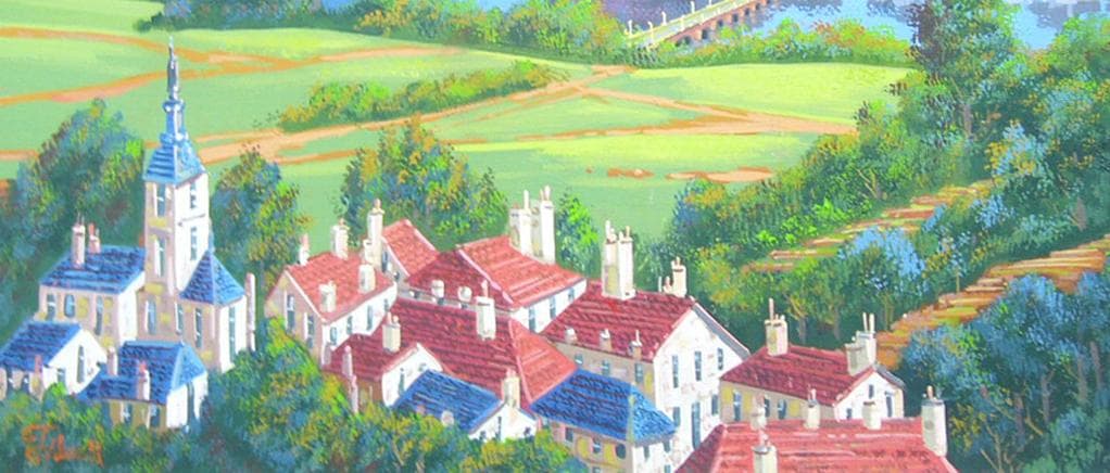 絵画 油絵 竹内敏彦 肉筆油絵 ドナウの流れ F20｜絵画 油絵 竹内敏彦 肉筆