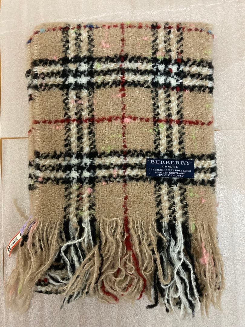 BURBERRY チェック柄マフラー ウール
