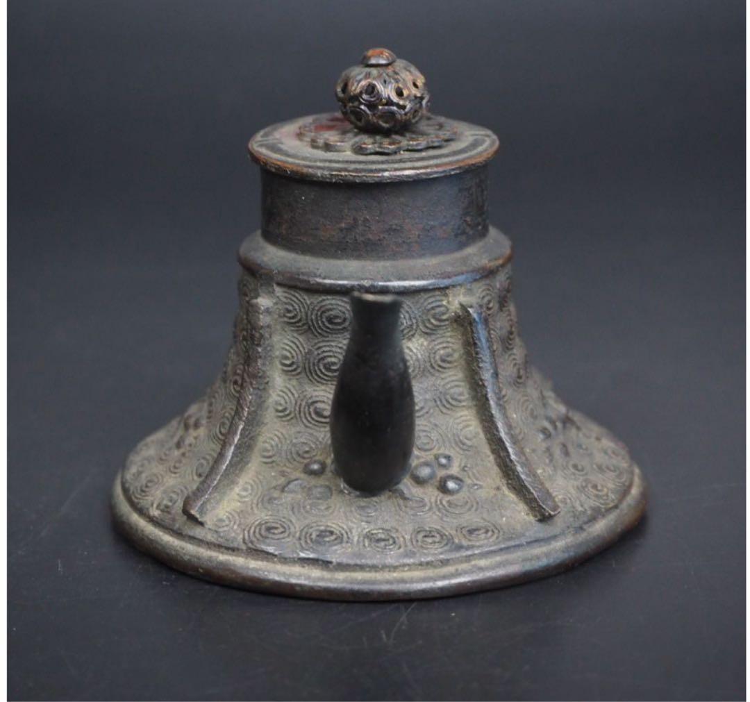 送料無料 江戸時代 紫斑銅古銅水滴 検/茶壺古錫玉川堂高岡銅器龍文堂亀