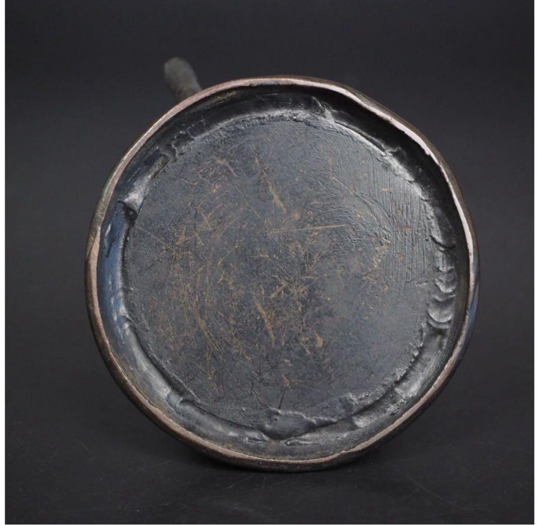 送料無料 江戸時代 紫斑銅古銅水滴 検/茶壺古錫玉川堂高岡銅器龍文堂亀