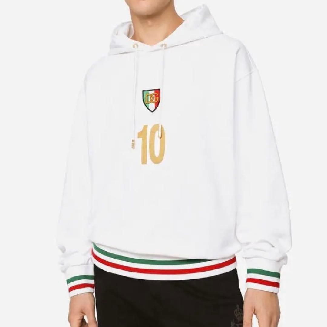DOLCE&GABBANA イタリア ワッペン 白 パーカー 10番 入手困難