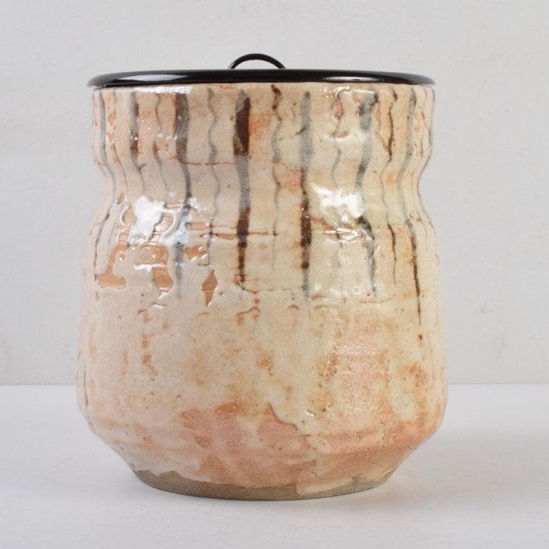 茶道具 志野焼 瀬戸 陶三郎作 水指 共箱 C 8731