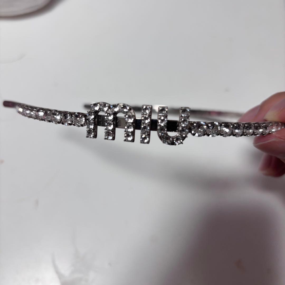 MIUMIU ラインストーン ビジュー カチューシャ