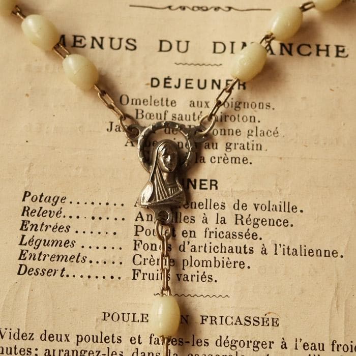 25】フランス ビンテージ ロザリオ 聖母マリア カトリック お守り