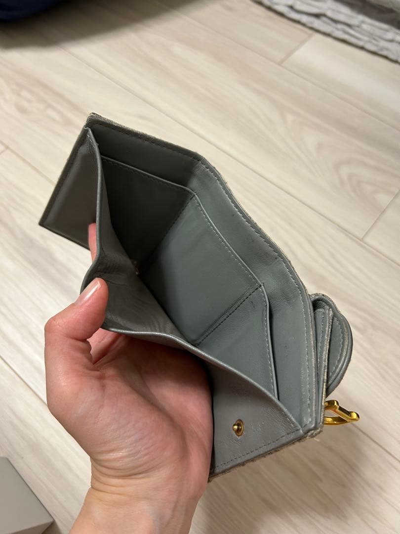 Christian Dior 三つ折り財布 グレー系