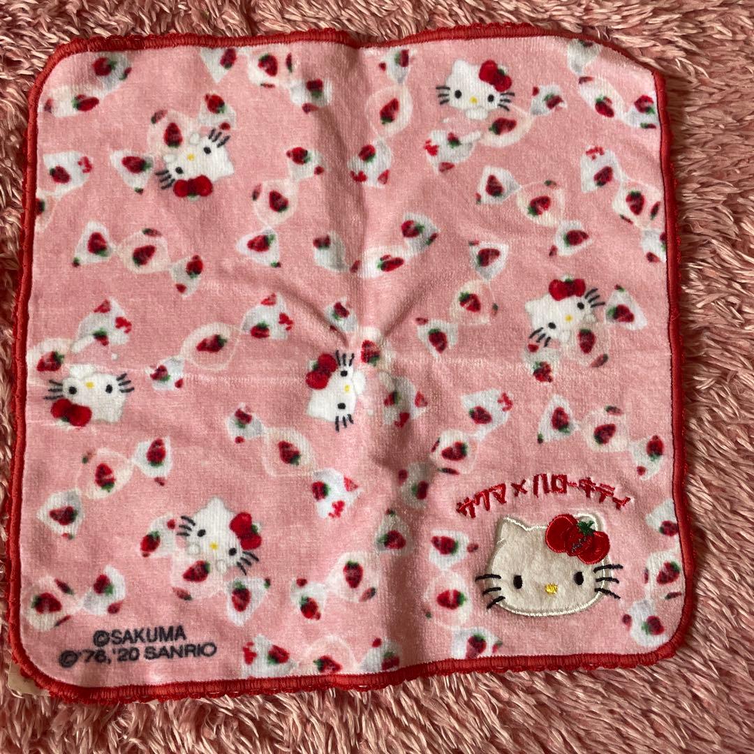 【新品未使用】サクマ×ハローキティいちごみるくコラボ柄5点セット ぬいぐるみ等