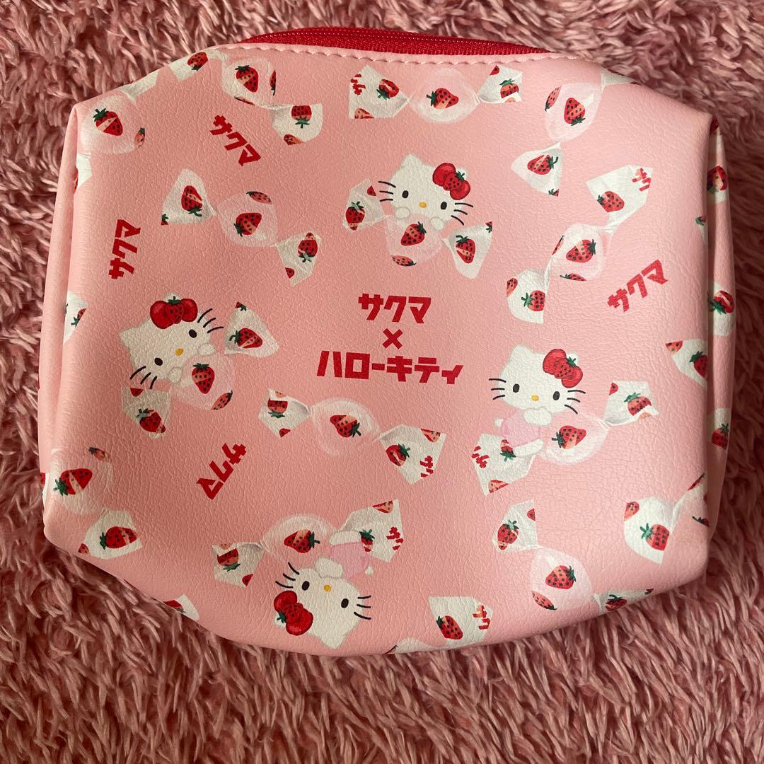 【新品未使用】サクマ×ハローキティいちごみるくコラボ柄5点セット ぬいぐるみ等