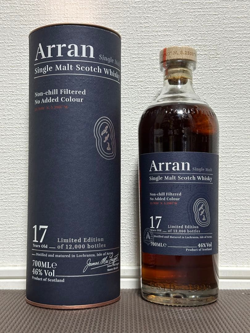希少 数量限定 国内正規品 Arran アラン シングルモルト 17年 アラン モルト 17年 シングルモルト スコッチウイスキー 46度 正規