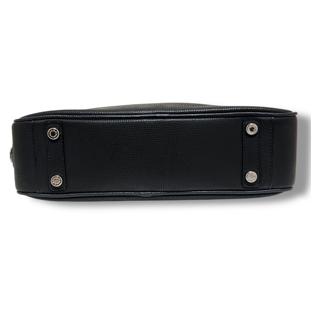 美品 A.D.M.J. ミニボストンバッグ レザー ブラック　パスケース 保存袋