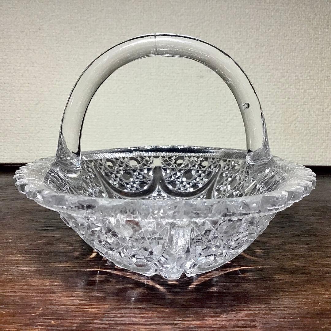 和ガラス◇ガラス鉢 2点◇大正ロマン アンティーク オーバル 取手付き